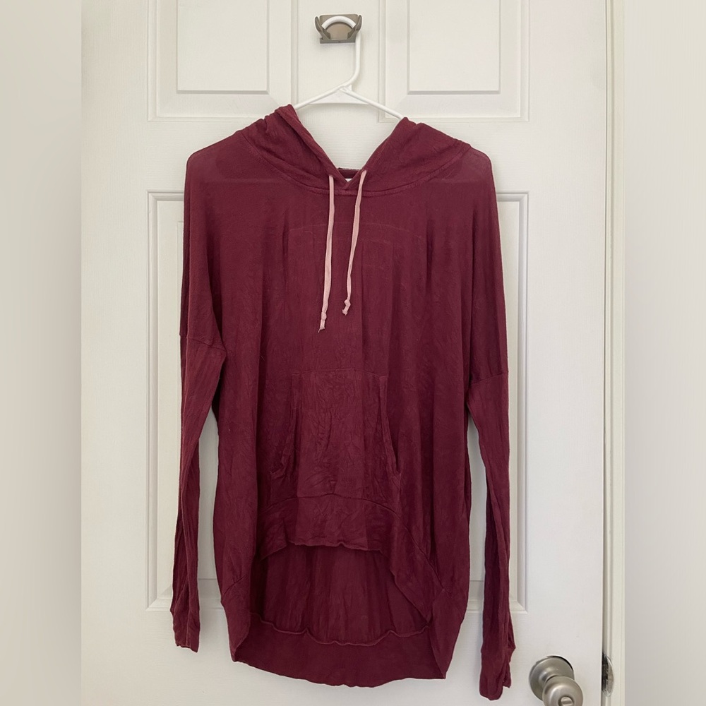 Brandy Melville - OS - Burgundy - T-Shirt Hoodie